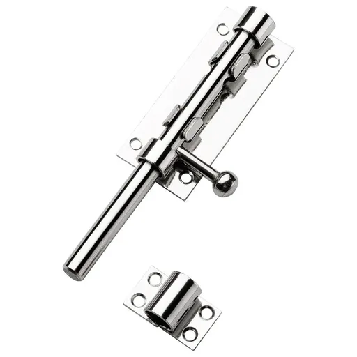 8 Inch Thick Slide Barrel Door Bolt Latch Heavy Duty Gate Lock,Slide Bolt Latch, Stainless Steel Bolt Lock with Padlock Hole, Shed Door Latch for Wooden Fence - Silver