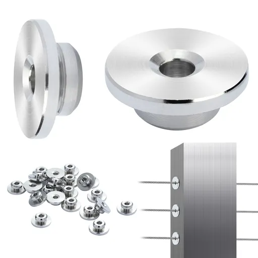 Cable Railing Kit 3.2mm Wheel Protector Sleeves Black Invisible Swage Tensioner and Terminal for 0.41inch Horizontal Hole Post 51 Pack