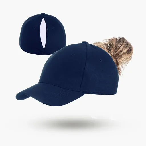 Magnetic Ponytail Cap Navy Blue