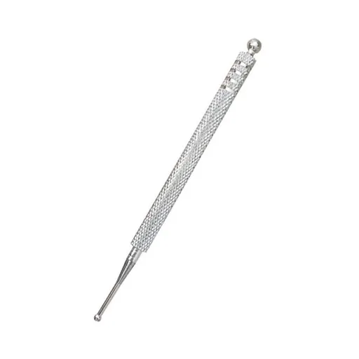 Ear Acupuncture Point Probe Stainless Steel Acupressure Ear Massage Pen Elaborate small detecting head(Silver)