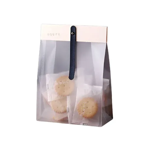 50pcs Transparent Snack Bags Biscuit Candy Bags Resealable Food Packaging - Blue