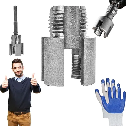 Integrated Internal & External Pipe Threading Tool, 1/2' and 3/4' Water Pipe Internal and External Integrated Threader, Suitable for Electric Drill Thread Cutting and Pipe Repair