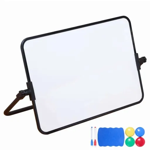 Dry Erase White Board with Stand Erasable Whiteboard with Support School Presentation Board Desk Stable A4 Size