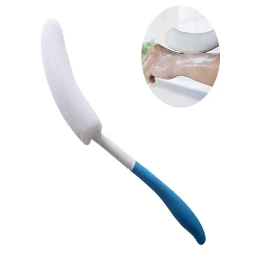 Anti-Slip Bath Body Brush - 39cm Curved Long Handle Shower Brush for Elderly