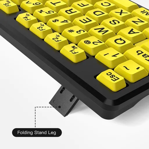Keyboard Wired Keyboard - Yellow Large Character Keyboard For Elderly,High Compatibility USB Plug-and-Play Large Key Design, High Contrast, Quiet Typing, -proof And Fast