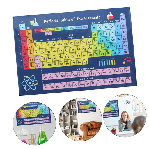 2pcs tapestry elements poster high school supplies periodic table for kids school poster supplies child silk cloth hanging pictures