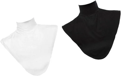 Fityle 2/pieces Stretchy Modal Detachable Turtleneck Dickey Collar Neck Hijab Extension