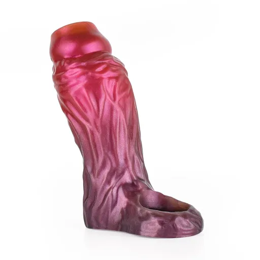 House Of Dasein Fantasy Ribbed Dildo Open-Ended Sheath Silicone Penis Sleeve Men Cock Enlargement - Large - Style B