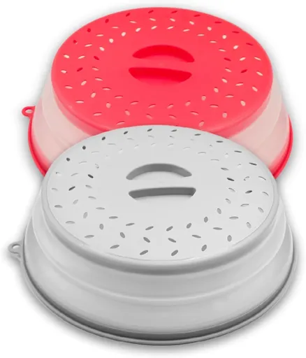Microwave Splatter Cover 10.5” - Foldable Silicone Microwave Cover for Food Splatter Covers the Dish and Plate - Durable Silicone Microwave Food Cover Lid With Vents for Microwave Splatter Protection