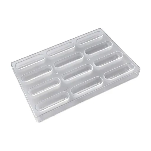 Chocolate Molds, Polycarbonate Candy Mold, Long Stick Chocolate Mold, Transparent Plastic Candy Molds with 12 Cavities, Ideal for Baking Projects