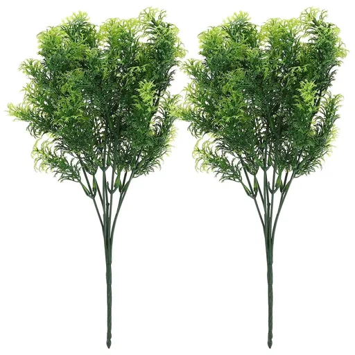 Artificial Plants Branches Decorative 2pcs Green 7 Fork Plastic