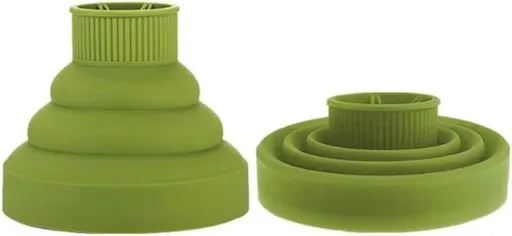 Collapsible Hair Diffuser Attachment - Portable Silicone Diffuser for Curly Hair, Fits 1.57-1.99" Nozzle Dryers, Travel & Salon Use (Green)