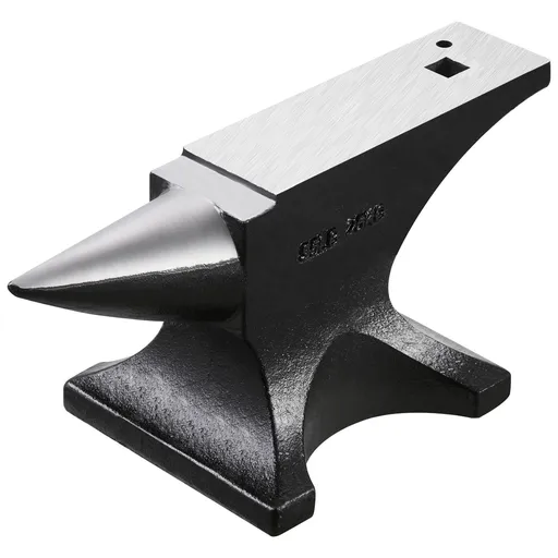 Single Horn Anvil, 55lbs Cast Steel Anvil, High Hardness Rugged Round Horn Anvil for Blacksmiths, with Large Countertop and Stable Base, Metal Working Tool for Metal Bending, Shaping, Twisting