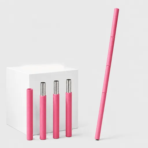 150cm Yoga Stretch Stick (Pink)- Detachable 4 Section Foam Covered Steel Rod for Yoga Pilates Training Shoulder Opening Stretching and Home Fitness Workouts
