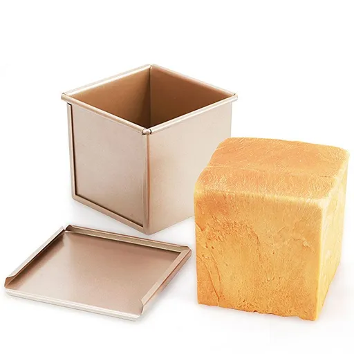 Loaf Pan With Cover/Bread Baking Mould Cake Toast/Non-Stick Toast Box with Lid For Dough, Vented Hole for Rapid Baking