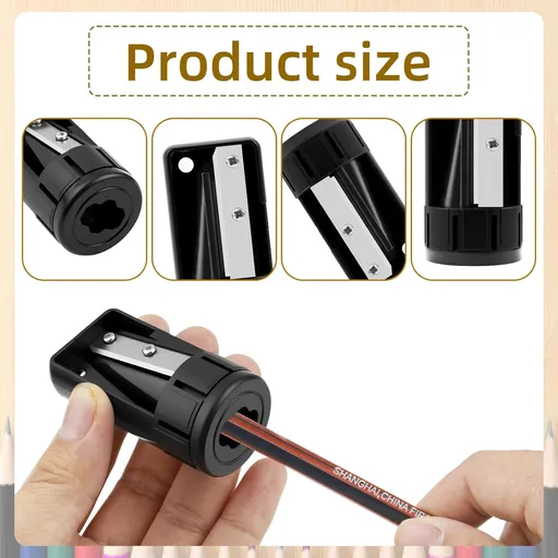 4 Pack Carpenter Pencil Sharpener, Manual Contractor Pencil Sharpener, Portable Woodworking Pencil Sharpeners Cutter Shaver Narrow Sharpening Tool for Woodworking Tool Black