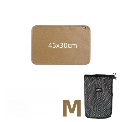 45 x 30 CM M Size Fireproof Outdoor Mat with Storage Bag - Silicone Coated Heat Resistant, Fire Pit Protector & BBQ Table Heat Shield