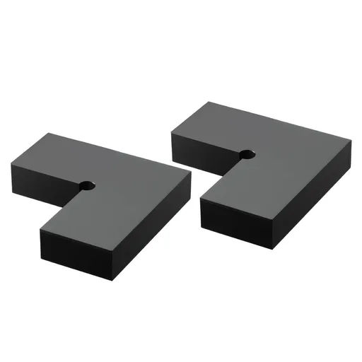 2 Pack Corner Connectors for Handrail, Extension Stair Railing Accessories, POM Hand Rail Connector Fittings for Rectangular Cable Railing, Deck Cable Rail System Outdoor, Matte Black, HT-05