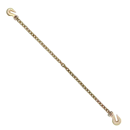 G80 Transport Binder Chain, 10 mm x 316 cm Tow Chain with Clevis Grab Hooks, 3.22T Safe Working Load, Heavy Duty Trailer Logging Chain for Transporting Towing Truck Tie Down Binding Equipment