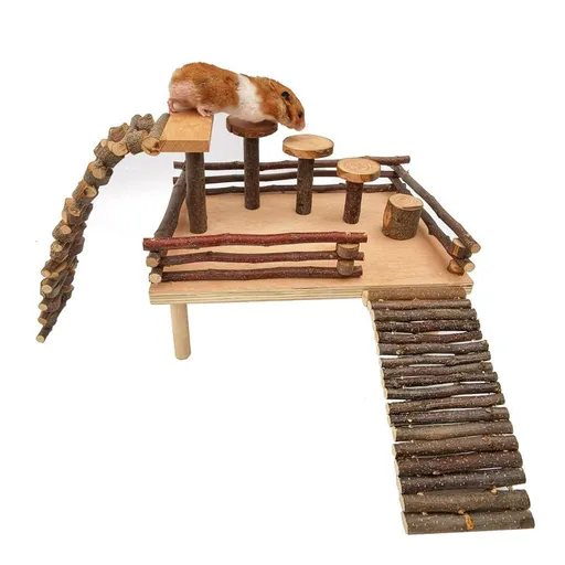 Hamster Climbing Toys Wooden Hamster Playing Activity Set, Hamster Activity Playground Climb s for Hamster Small Pets