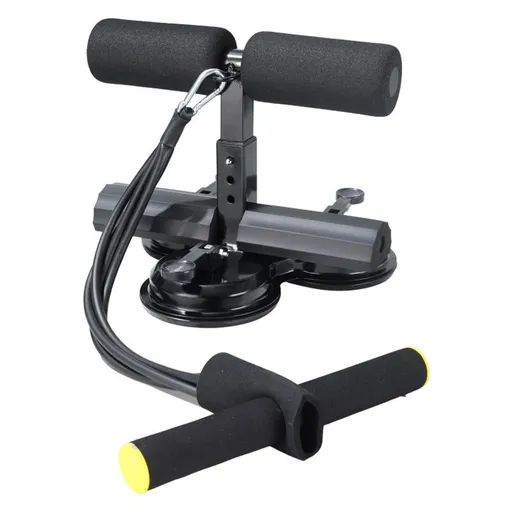 Three suction cup sit up assist device (with tension rope),black