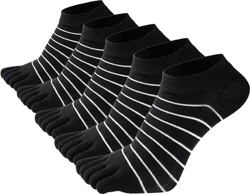 5 pairs - Toe socks - Toe socks - Yoga socks - cotton toe socks for women - Runner toe socks - Runner Toe socks - Smooth toe seam - Cotton - Comfortable Socks - sports socks - loose toe socks - breathable sports socks - black
