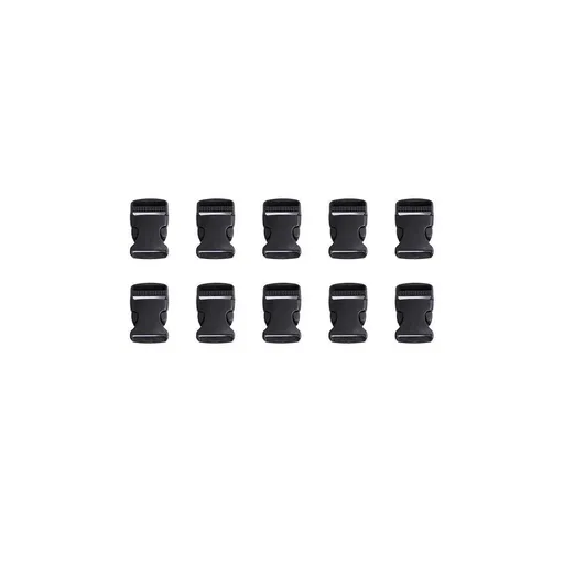 10pcs Black Plastic Buckle Clips for School Bag Backpack Strap Multifunctional - 32mm