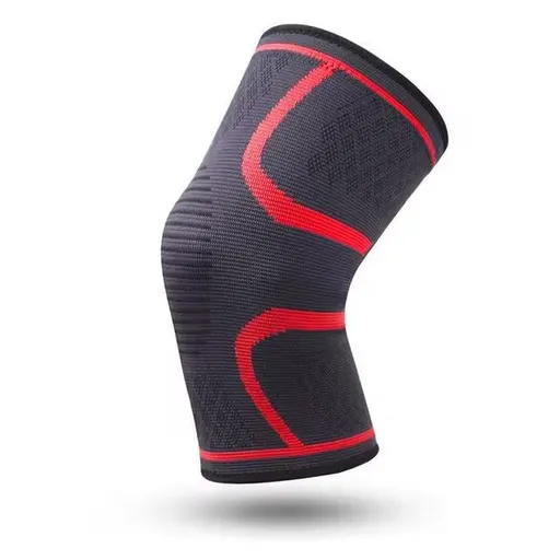 Sports Knee Support Pad Breathable Anti-Slip Compression Knee Sleeve for Running Cycling Gym Fitness Basketball - Red L