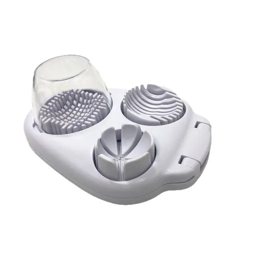 Egg Slicer for Hard Boiled Eggs - 3 Slice Modes Egg Cutter, Heavy Duty, Stainless Steel Dicer - Kitchen Chopper Tool for Strawberry, Mushroom, Grape, Cherry Tomato - White（20*14.5*8cm)