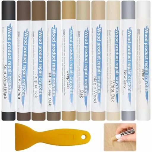 Wood Furniture Scratch Repair Wax Crayons, Furniture Scratch Repair Wax Crayons, Furniture Markers Touch Up, Scratch and Dent Filler Stick for Wood Surface Filler
