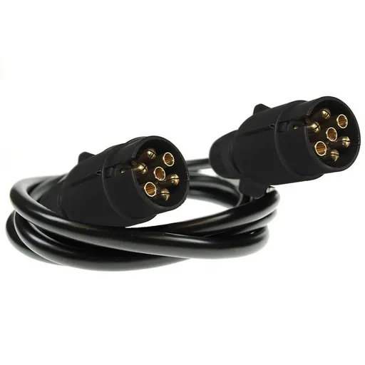7 Pin 2×7 Pin Plugs and 7 Core Connecting Lead, for Trailer Lighting 1.5m Extension Lead 12N 2 X 7Pin