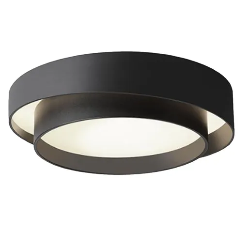 Bedroom Ceiling Light 45W Stepless Dimming Round Flush Mount LED Ceiling Light with Remote Control for Study Room Hallway Living Room Black 40 X 14cm / 15.7 X 5.5in