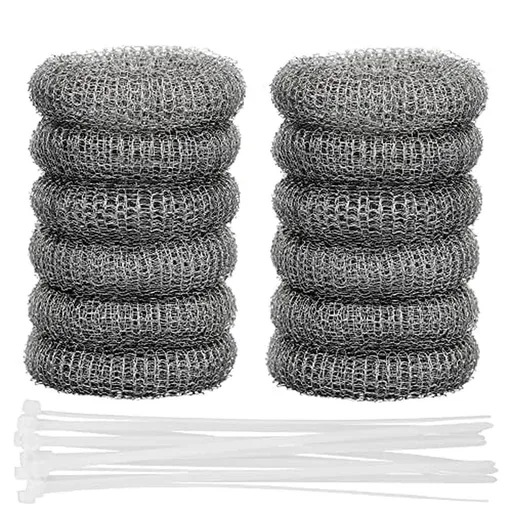 12 Pcs Lint Traps for Washing Machine Hose Stainless Steel Lint Trap Washer Hose Lint Traps Laundry Mesh Washer Hose Filter Rustproof Catcher with 12Pcs Nylon Cable Ties