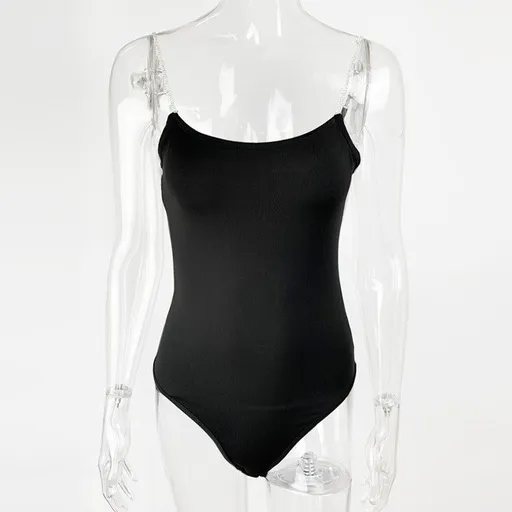 Slim Fit Top Sexy Low Cut Camisole Jumpsuit - Black - M