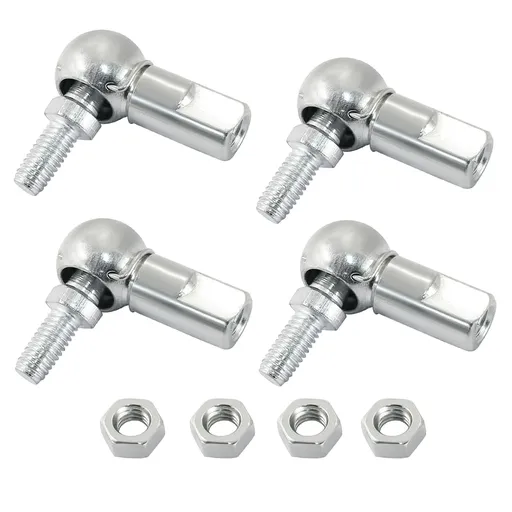 4 PCS m6 x 1.0mm Right Thread Ball Head Joint Rod End Bearing, Carbon Steel Ball Socket End Fitting for Hinge Door