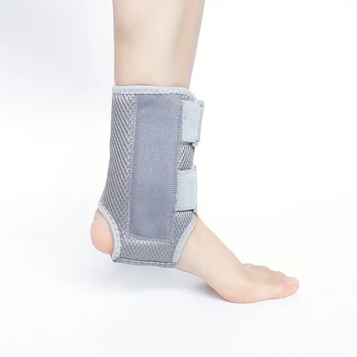 Ankle Brace with Compression Straps & Elastic Sleeve, Sports Support Protector with Firm Fit, Comfortable & Breathable for Fitness 1pc Gray