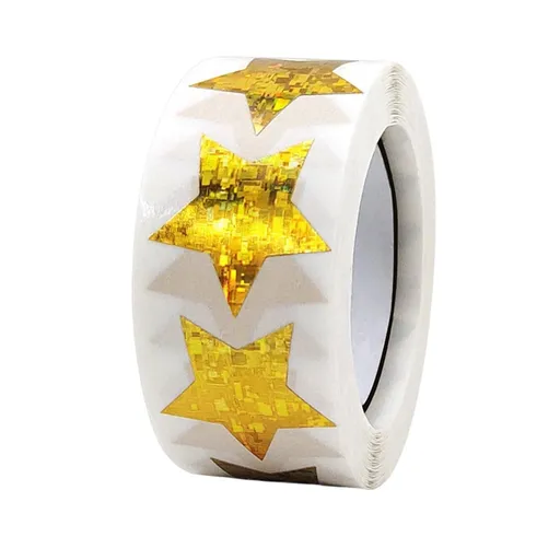 500 Pack Gold Star Stickers, self adhesive glitter reward decals for kids classrooms teachers crafts and wall decor, Gold, 1 inch