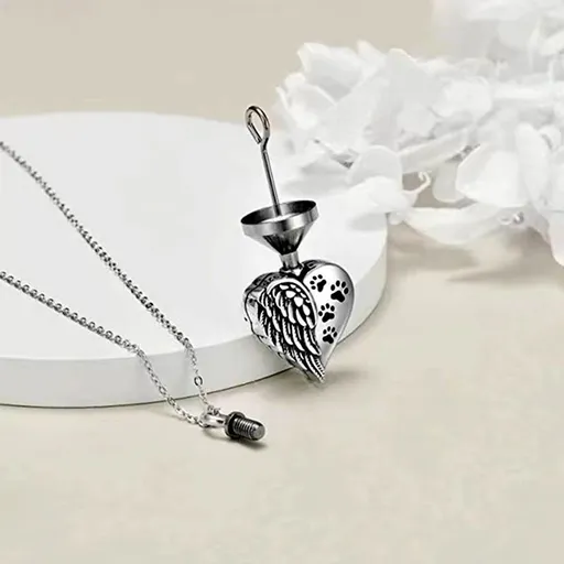Cremation Jewelry for Ashes Engraved Your Wings were Ready Urn Necklace Memorial Pendant-print- Angel Wings Memorial