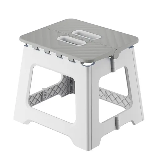 Adult Folding Step Stool, Foldable Stool, Suitable for Living Room, Kitchen, and Bathroom, Portable Travel Stool Gray
