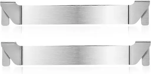 2 Pack 304 Stainless Steel Clip-On Griddle Spatula Holders for Organising BBQ Tools on Flat Top Grill Edges, Silver