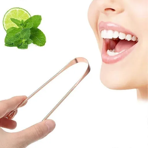Pure Copper Tongue Scraper, Metal Tongue Cleaner for Fresh Breath & Oral Hygiene