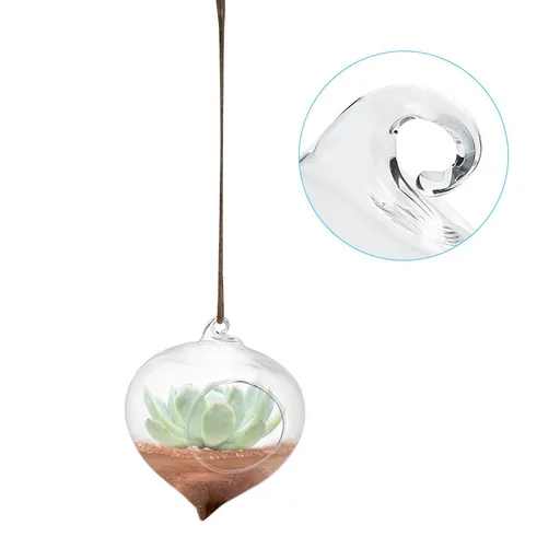 Flowerpot Succulent Plant Container Hanging Glass Vase Home Garden Decor