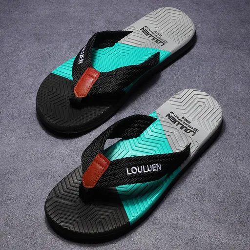 Men's Flip Flops with EVA-PVC Dual Sole, Black for Comfort & Style for Summer Beach & Daily Wear(40)