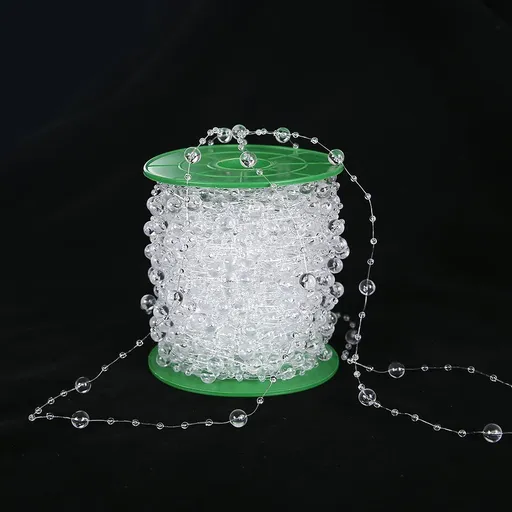 Acrylic Crystal Clear Beads String Roll, Party Garland Wedding Centerpieces Bridal Bouquet Crafts Decoration