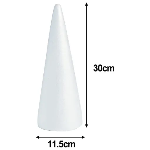 Styrofoam Foam Cones Polystyrene for Crafts DIY Painting Triangle Tree 30cmX11.5cm