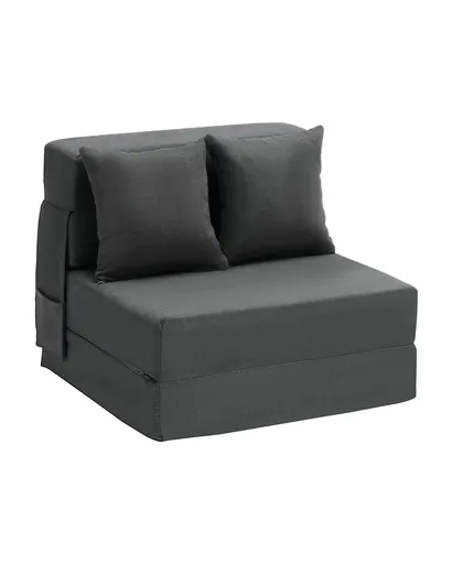 Folding Sofa Bed, 3-in-1 Foldable Couch Bed with 2 Pillows and Washable Cover, 25D High Density Memory Foam Convertible Sleeper Chair Bed, Futon Couch for Living Room, Bedroom, Dark Grey(Single)