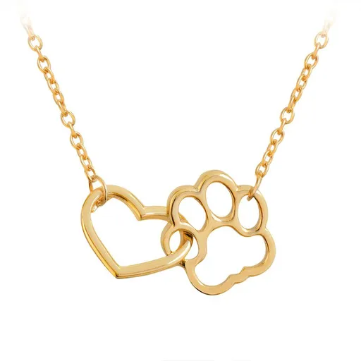 Cat Dog Paw Print Stamped Pet Memorial Pendant Necklace Love Heart Necklace gift to a new dog owner