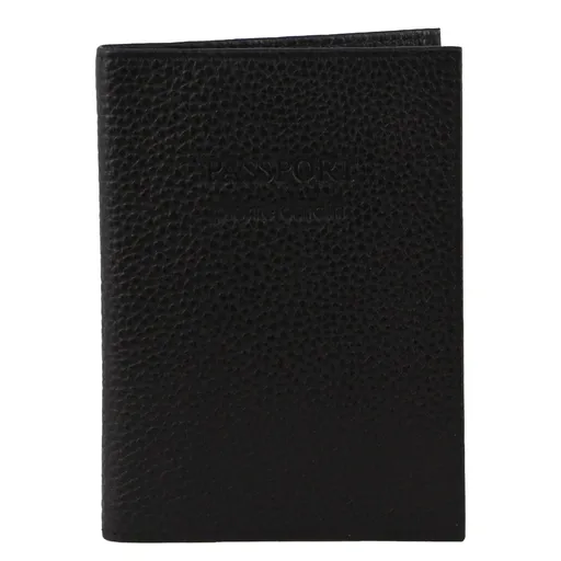 Pierre Cardin Slim Leather Passport Travel Wallet Holder RFID Case Cover - Black