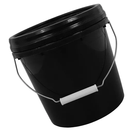 Multipurpose Black PP Storage Bucket, Durable and Leakproof Design