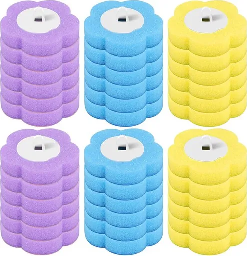 36 Piece Toilet Brush Replacement Heads - With Cleaning Solution & Fragrance - 360° Deep Cleaning - For Hard-to-Reach Corners
